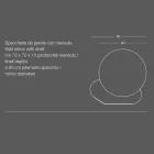 Miroir mural avec étagère en métal de différentes couleurs Design moderne - Hera Viadurini