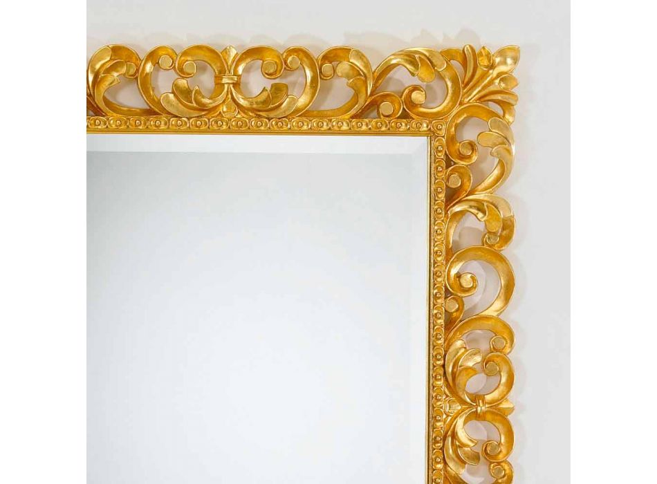 Miroir mural design classique avec finition feuille d'or Paris Viadurini