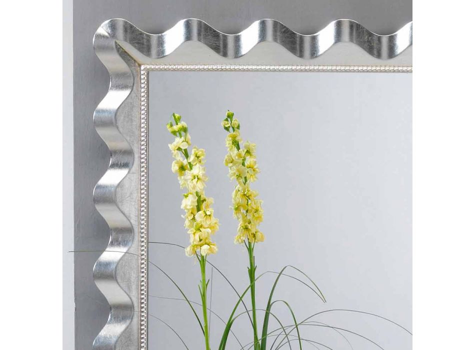 Miroir de mur design moderne décoré de perles Lane Viadurini