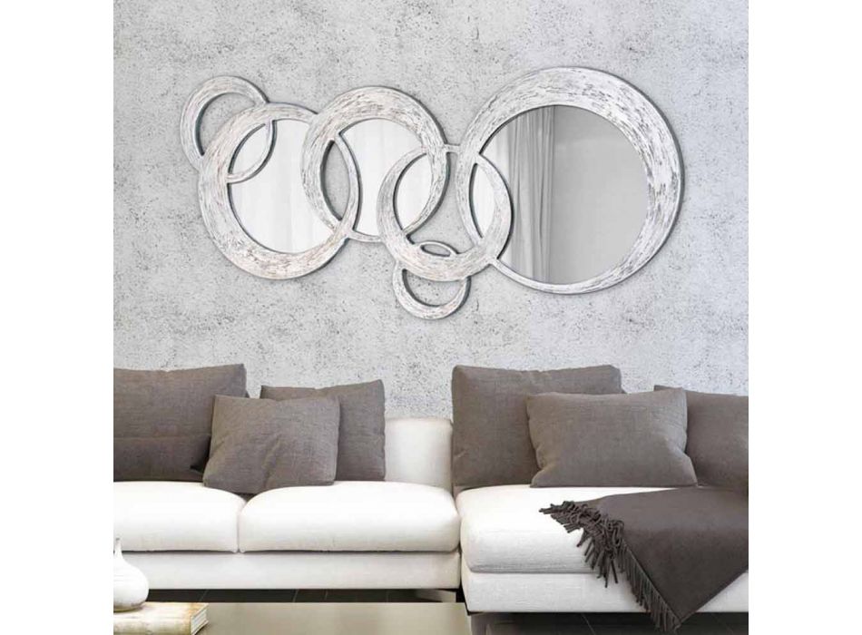 Miroir Décoratif Mural design italien Circles, décoré à la main Viadurini