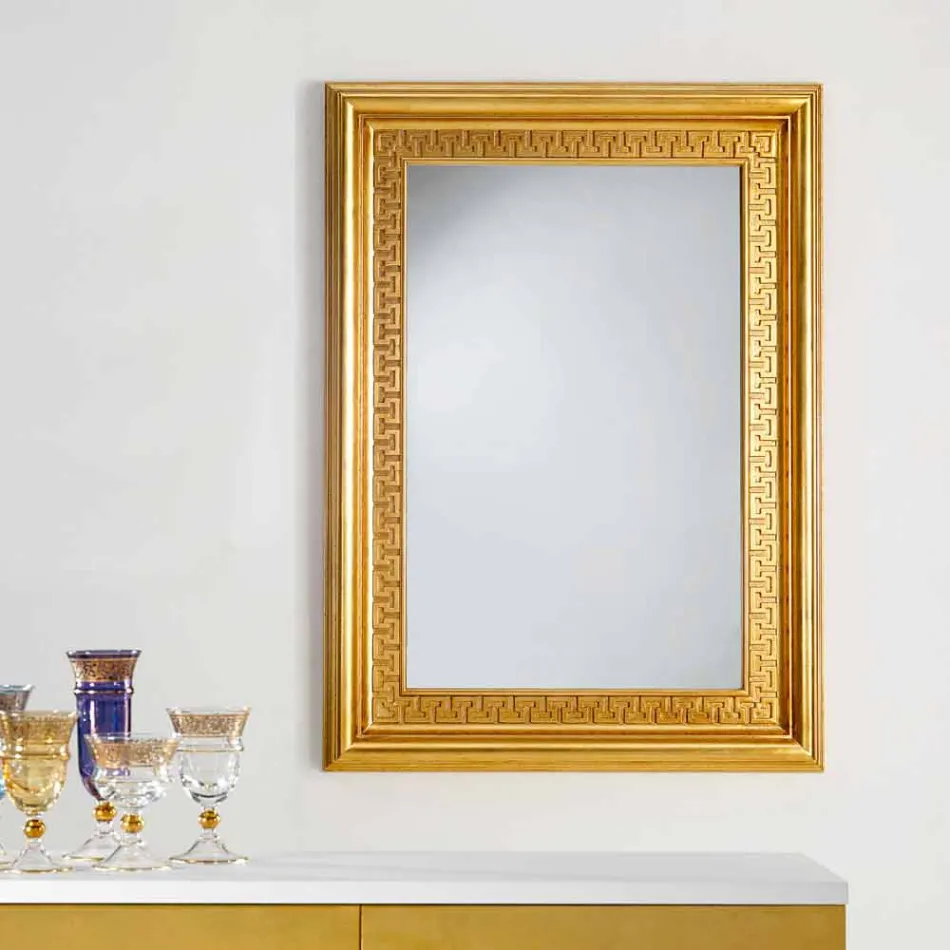 murale design miroir avec cadre en bois Viva, 96x132 cm Viadurini