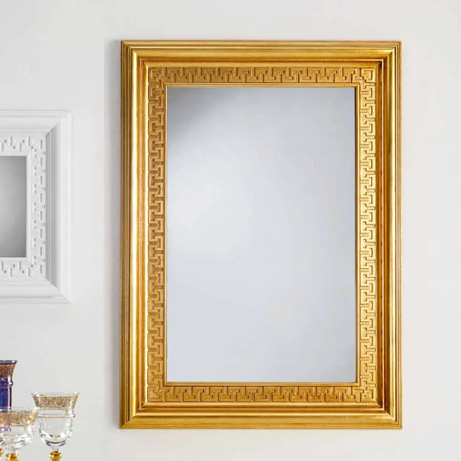 murale design miroir avec cadre en bois Viva, 96x132 cm Viadurini