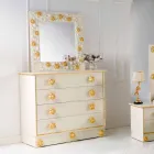 murale design miroir orné de roses de fleurs Viadurini