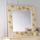 murale design miroir orné de roses de fleurs Viadurini