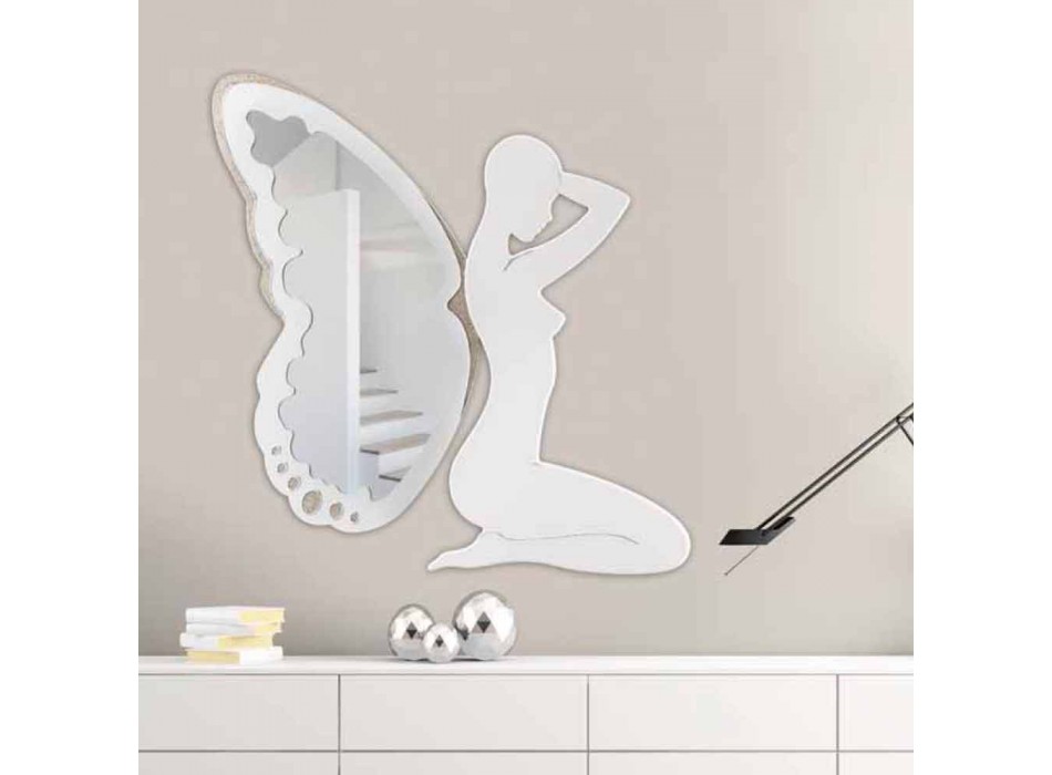 Miroir  Décoratif Mural Blanc design italien Trilli Bianca Viadurini