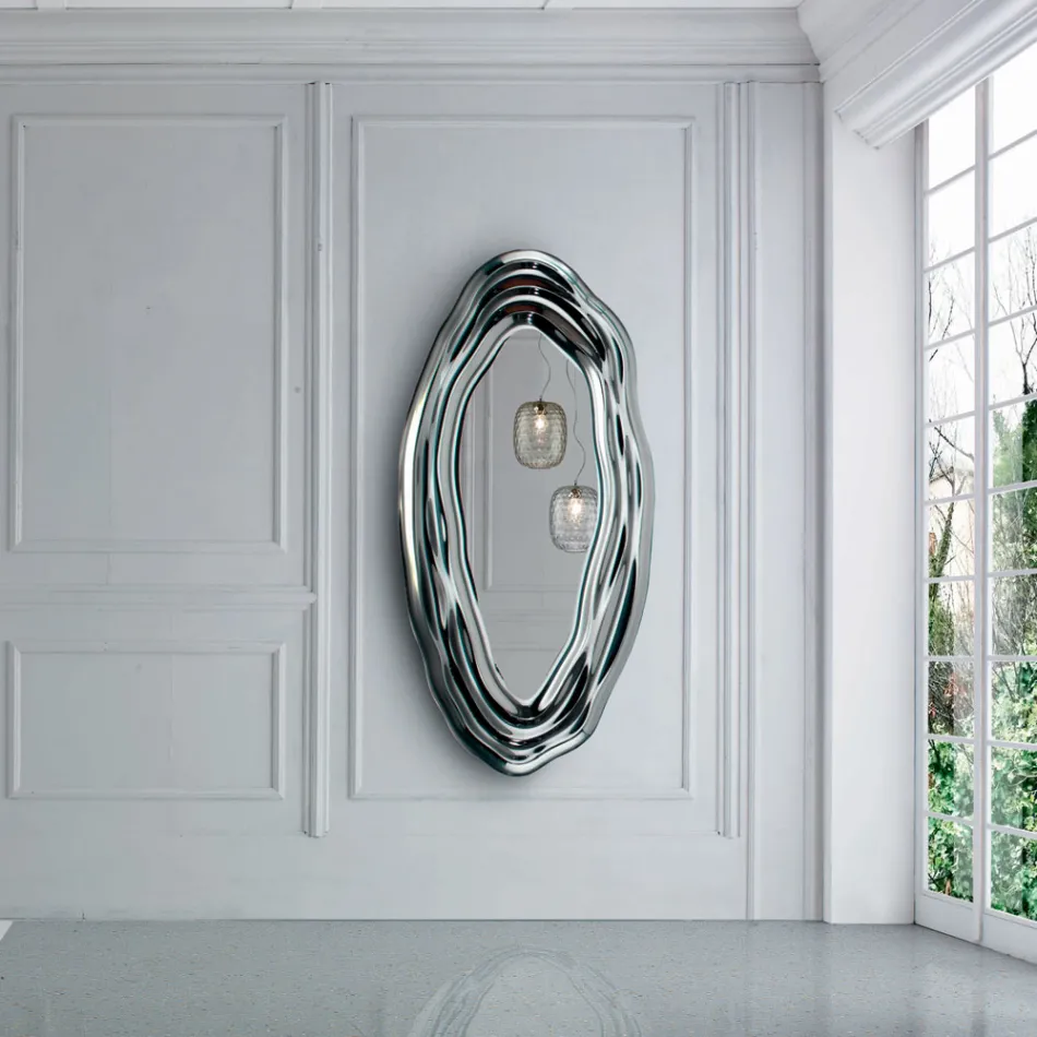 Miroir mural en cristal fabriqué en Italie - Pescara Viadurini