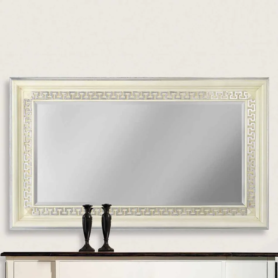 Miroir mural fait main en bois de sapin en Italie Maicol Viadurini