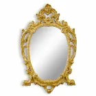 Miroir mural ovale en bois fait main en Italie Roberto Viadurini