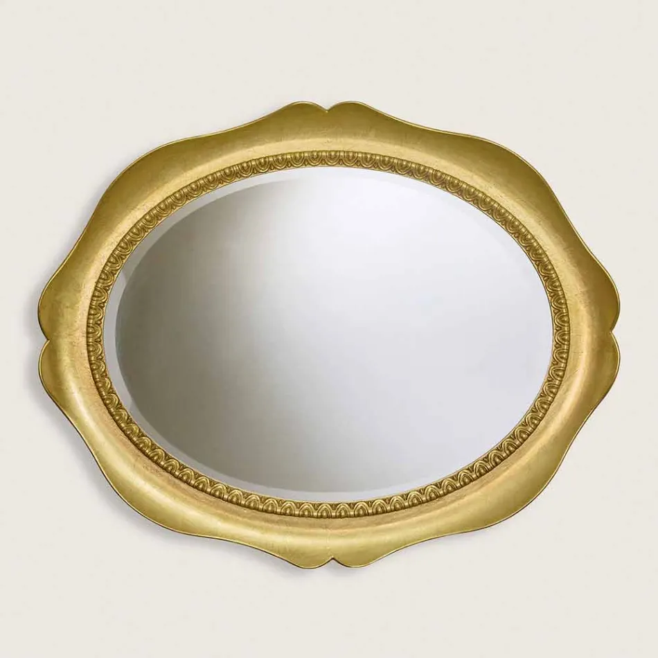 Miroir mural en bois de sapin fait main en Italie Franco Viadurini