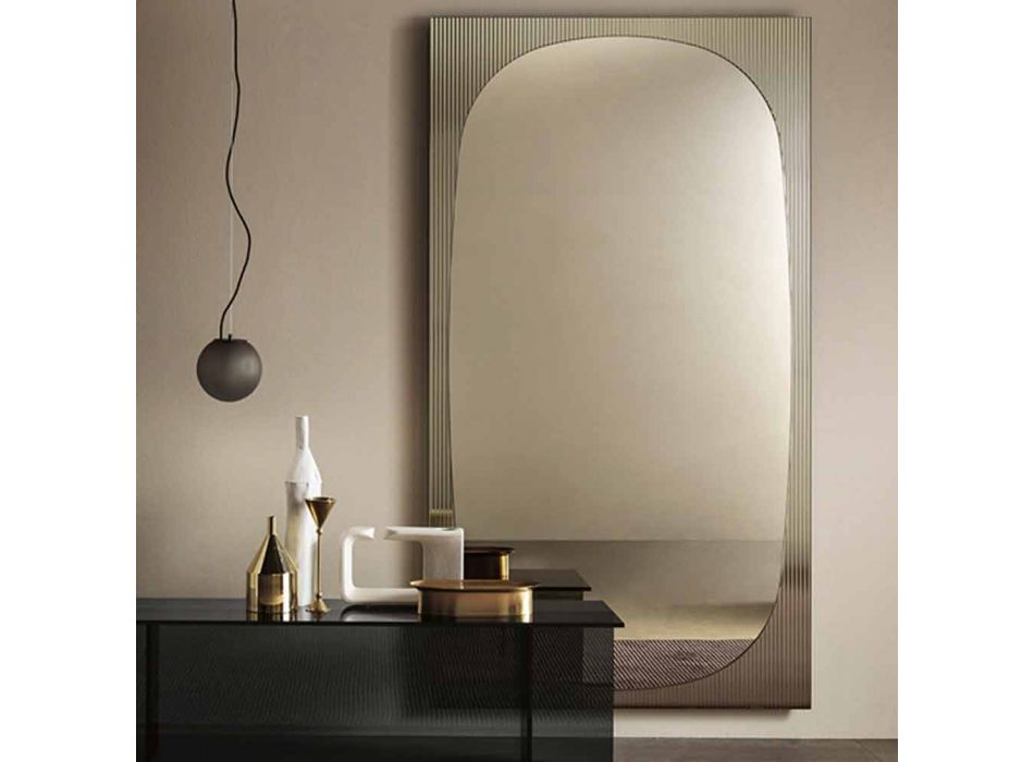 Miroir mural moderne avec miroir couleur bronze Made in Italy - Bandolero Viadurini
