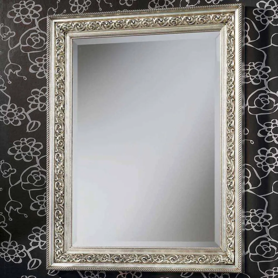 Miroir mural moderne en bois fait à la main en Italie Piero Viadurini