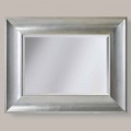 Miroir mural or / argent en bois ayous, fabriqué en Italie, Silvio