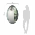 Miroir mural ovale en verre cristal ondulé fabriqué en Italie - Eclisse Viadurini