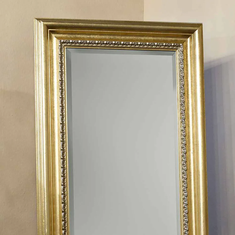 Miroir de sol en bois avec piédestal fait main Italie Leonardo Viadurini