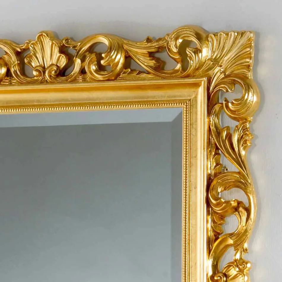 rez-de-Miroir / design mur avec finition à la feuille d'or Mata Viadurini