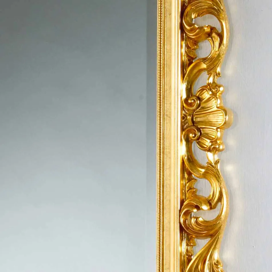 rez-de-Miroir / design mur avec finition à la feuille d'or Mata Viadurini