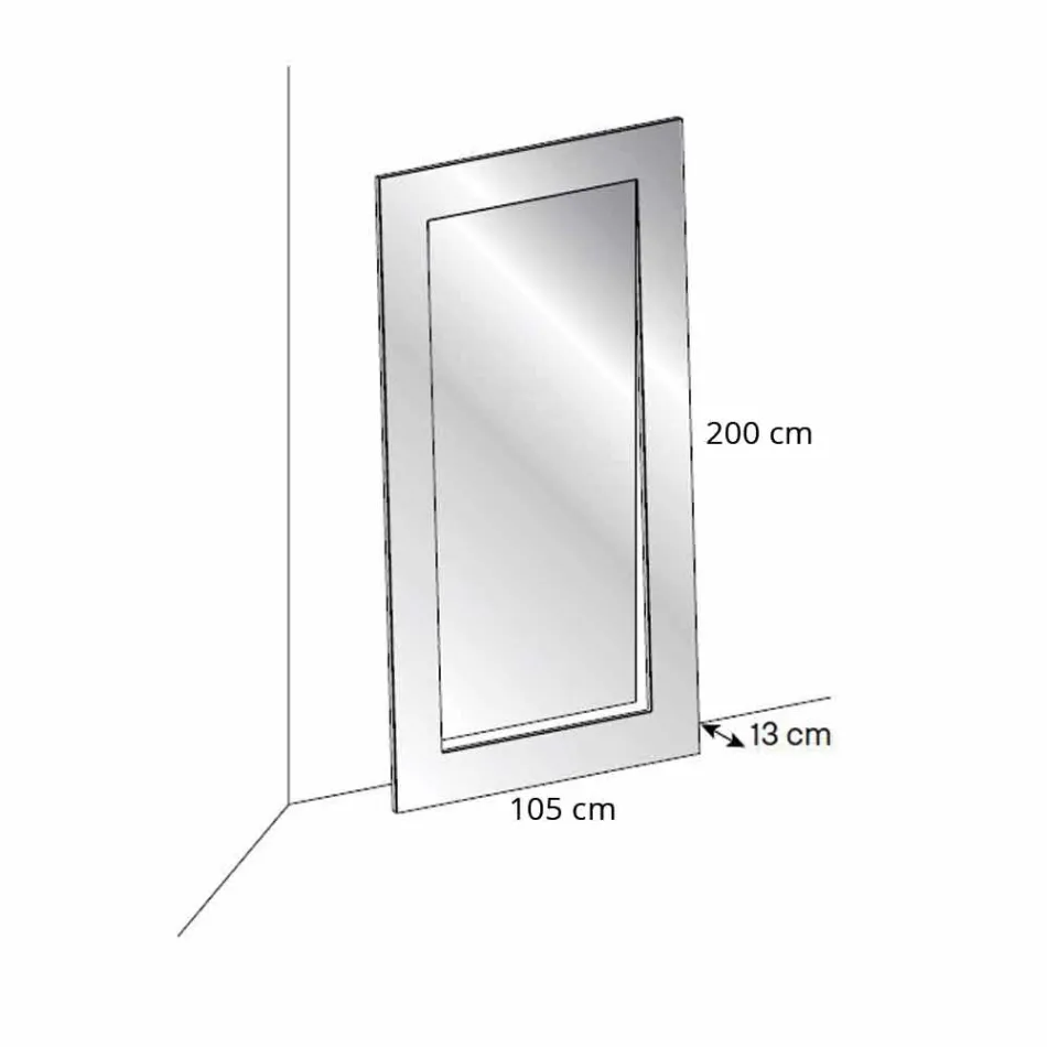 Miroir rectangulaire au sol de design moderne Made in Italy - Salamina Viadurini