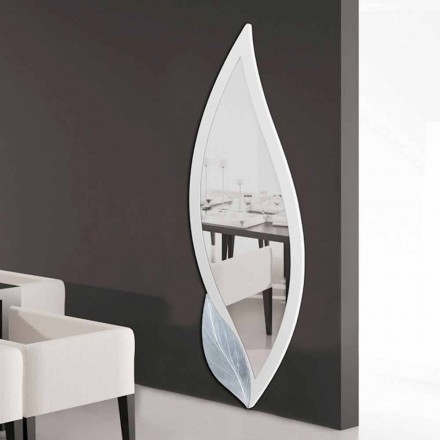 miroir design ivoire et argent en forme de pétale Ellen Viadurini