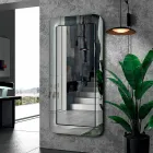 Miroir design avec cadre en verre effet cristal fabriqué en Italie - Loop Viadurini