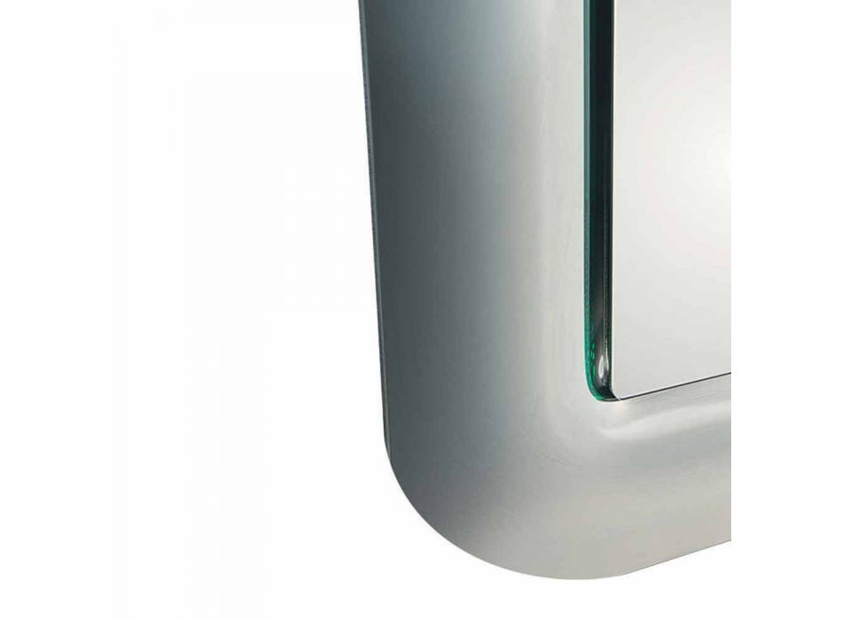 Miroir Design avec Cadre en Verre Effet Cristal Made in Italy - Boucle Viadurini