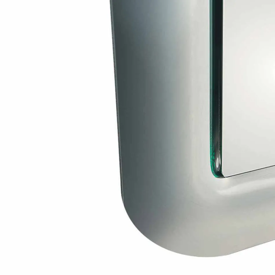 Miroir design avec cadre en verre effet cristal fabriqué en Italie - Loop Viadurini