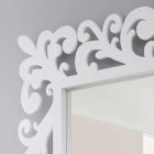 Grand miroir mural design rectangulaire en bois blanc moderne - Cortese Viadurini