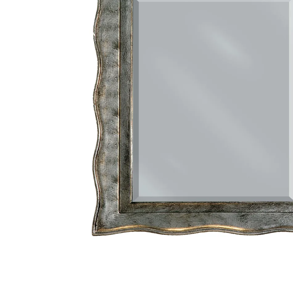 Miroir en feuille d'argent et miroir au sol fabriqué en Italie - Rongo Viadurini