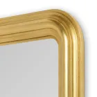 Miroir en bois décoré à la main en feuille d'or fabriqué en Italie - Navona Viadurini