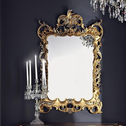 Miroir de style classique en bois, disponible en plusieurs couleurs, fabriqué en Italie par Andrea Viadurini