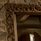 Miroir sculpté en bois de teck massif - Auguste Viadurini