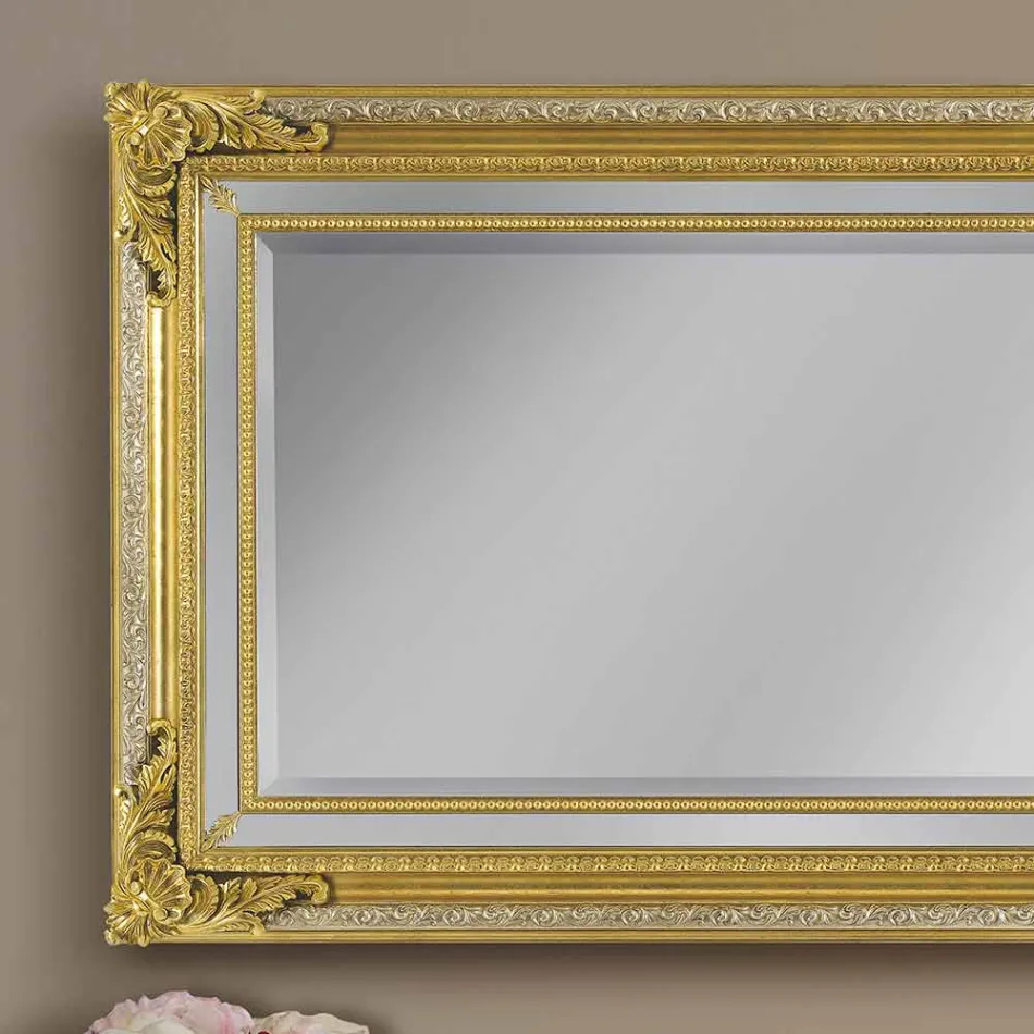 Miroir mural en sapin fait main moderne fabriqué en Italie par Carlo Viadurini