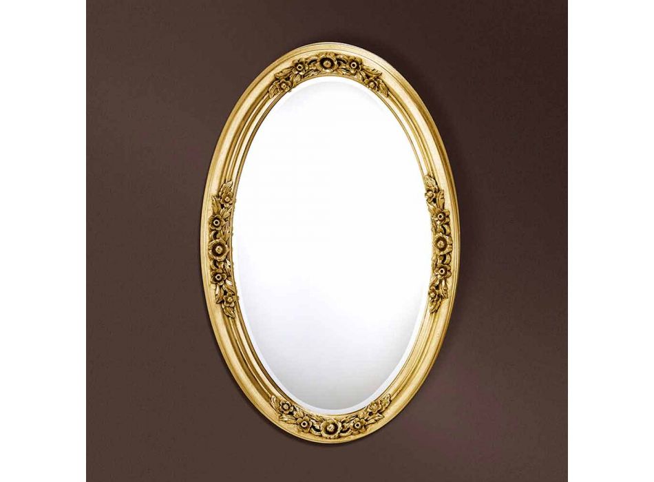 Miroir ovale moderne en bois fait à la main en Italie Federico Viadurini