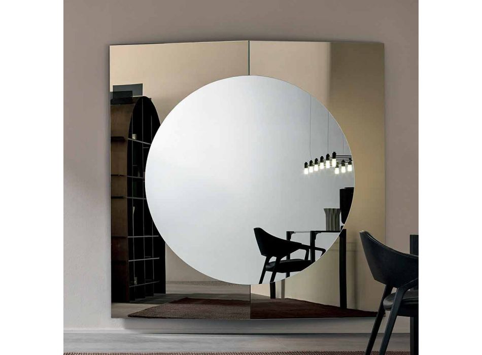 Miroir mural design moderne composé de 3 panneaux fabriqués en Italie - Bristol Viadurini