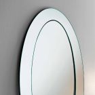 Miroir de sol ovale moderne avec cadre incliné fabriqué en Italie - Salamina Viadurini