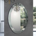 Miroir design ovale en finition cristal miroir fabriqué en Italie - Eclisse Viadurini