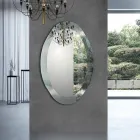 Miroir design ovale en finition cristal miroir fabriqué en Italie - Eclisse Viadurini