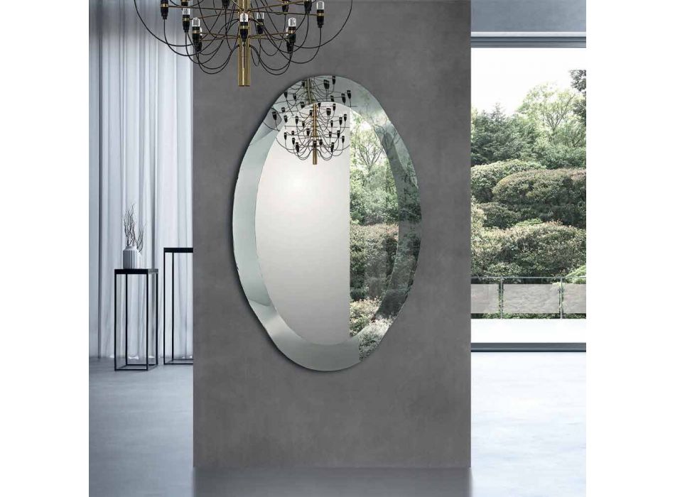 Miroir Design Ovale en Finition Cristal Miroir Fabriqué en Italie - Eclisse Viadurini