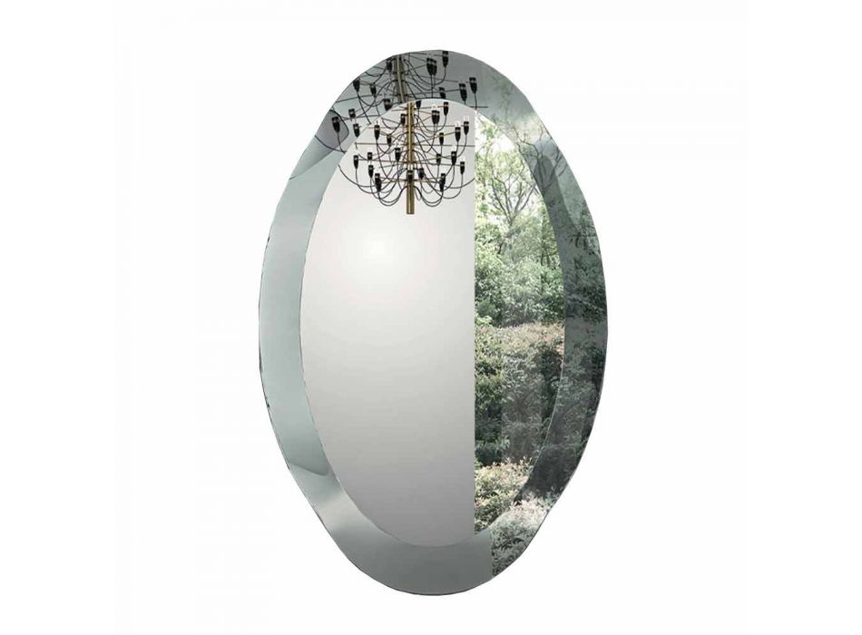 Miroir design ovale en finition cristal miroir fabriqué en Italie - Eclisse Viadurini