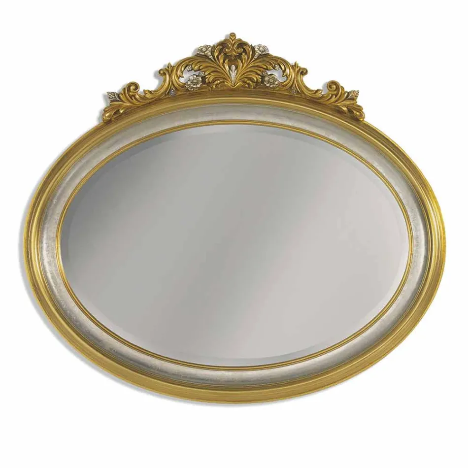 Miroir mural en résine de frise et bois de sapin fabriqué en Italie Alberto Viadurini