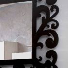 Grand Miroir Mural Rectangulaire Design Moderne en Bois Noir - Manola Viadurini