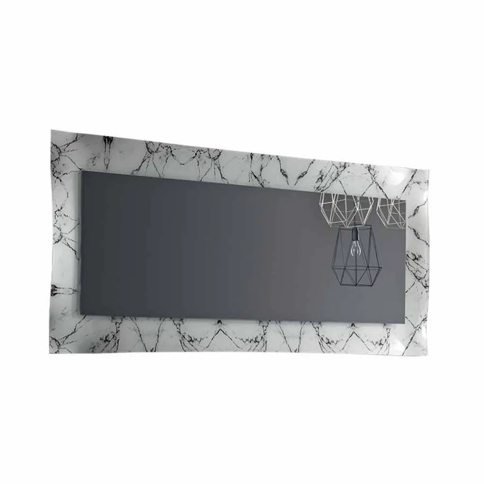 Miroir design rectangulaire avec cadre en verre fabriqué en Italie - Eclisse Viadurini