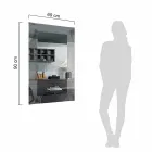 Miroir rectangulaire design avec cadre en verre fabriqué en Italie - Eclisse Viadurini