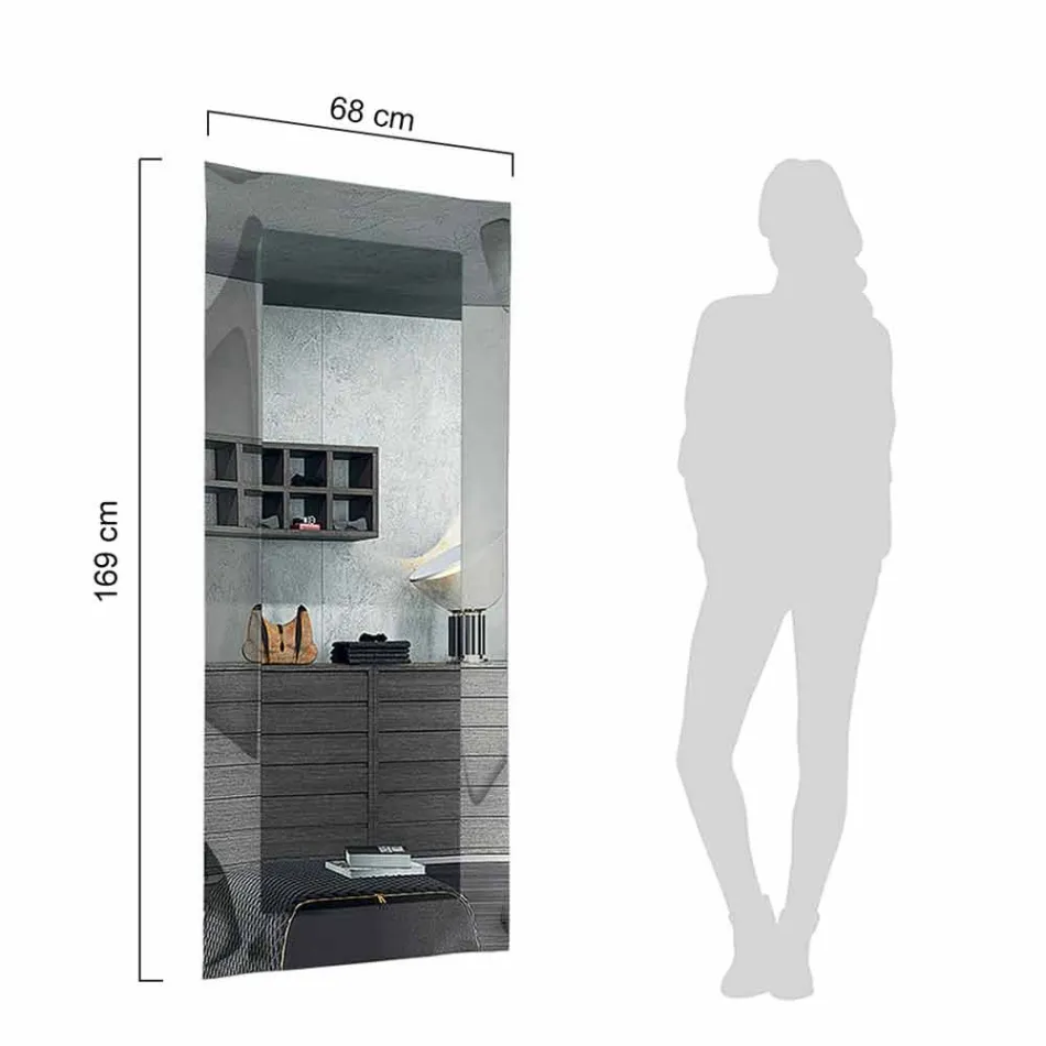Miroir design rectangulaire avec cadre en verre fabriqué en Italie - Eclisse Viadurini