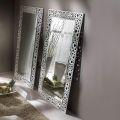 Miroir rectangulaire en argent et feuille noire fabriqué en Italie - Acca