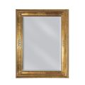 Miroir rectangulaire en feuille d'or légèrement vieilli fabriqué en Italie - Abeona