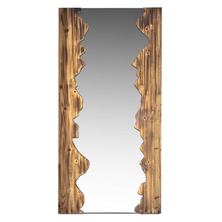 Miroir rectangulaire en verre avec cadre en bois massif - Nikos Viadurini