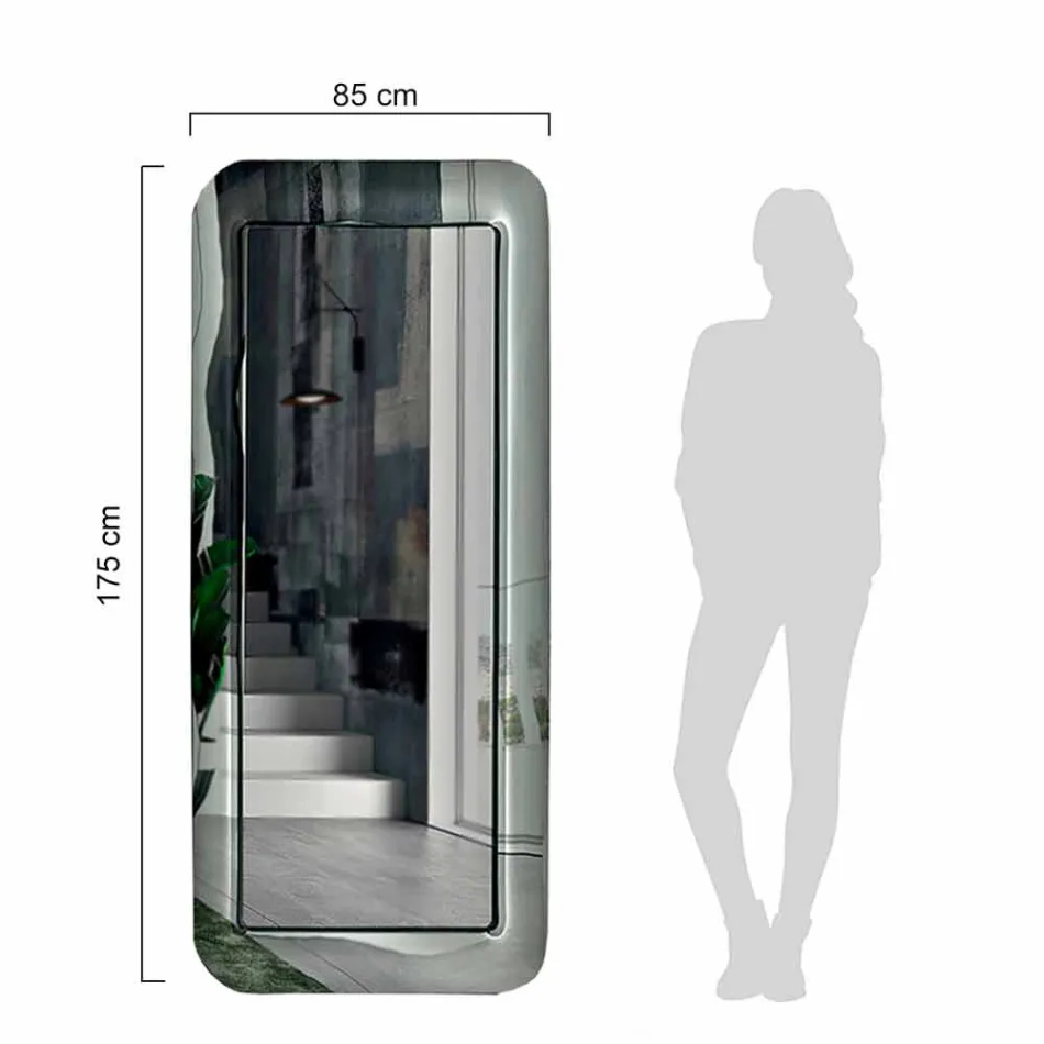 Miroir rectangulaire long avec cadre effet cristal fabriqué en Italie - Loop Viadurini