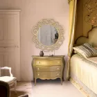 Miroir rond à motif ajouré fabriqué en Italie - Ferona Viadurini