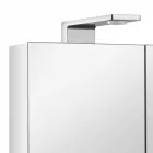 Miroir 2 portes avec contenant en aluminium argenté et détails chromés - Maxi Viadurini