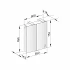 Miroir 2 portes avec contenant en aluminium argenté et détails chromés - Maxi Viadurini